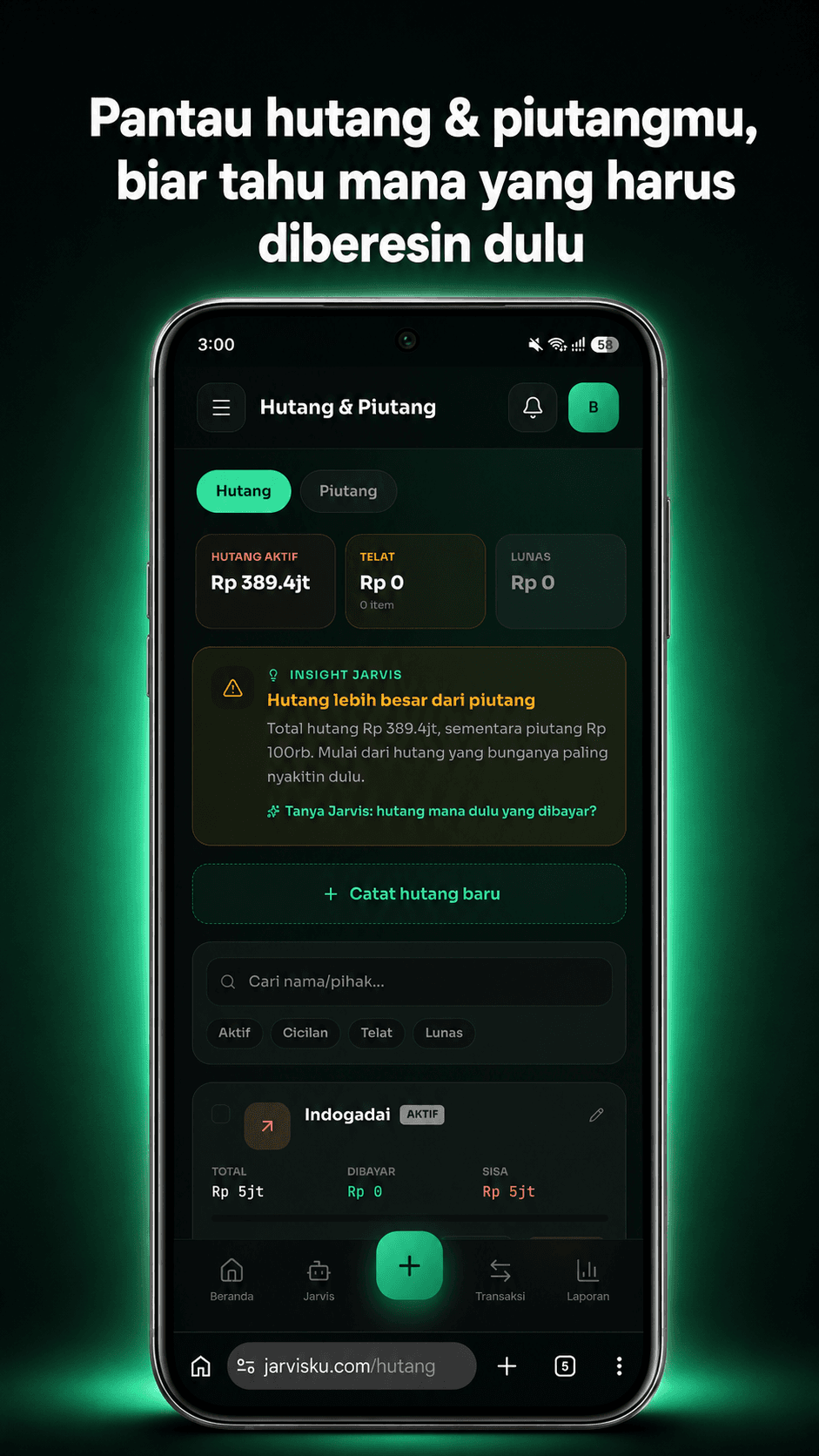 Screenshot Hutang & Piutang Jarvisku