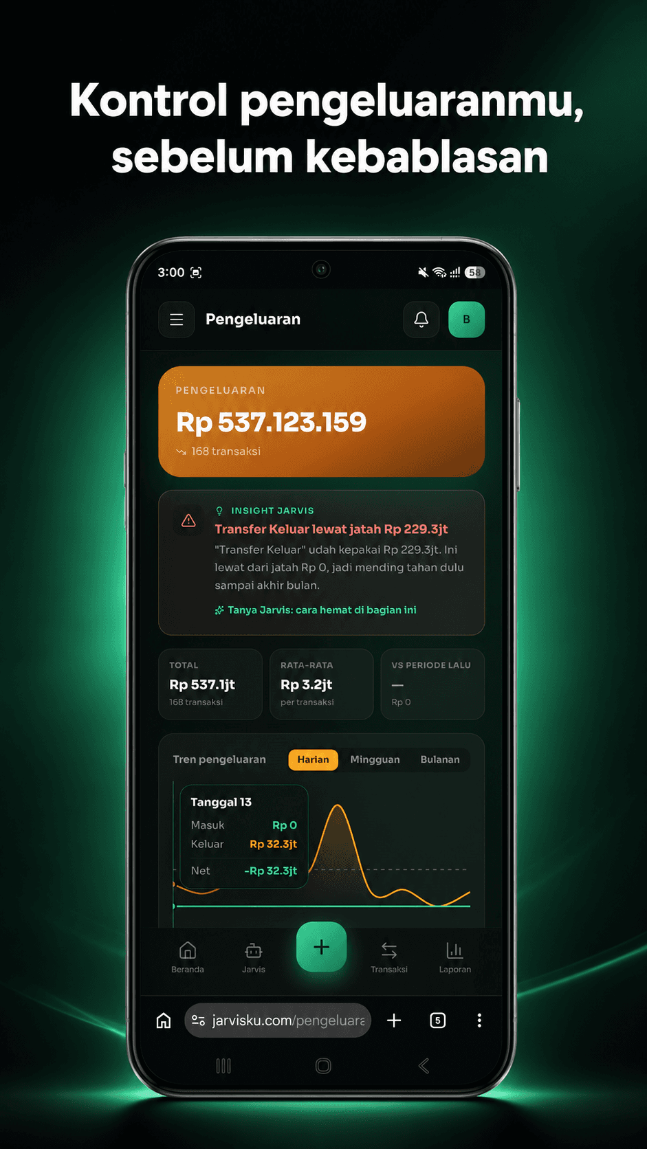 Screenshot Pengeluaran Jarvisku